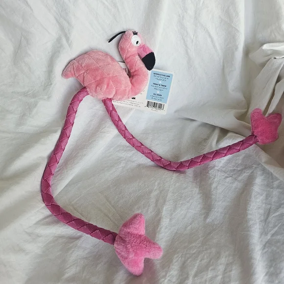 Pupbox Flamingo Tug & Squeaker Medium/Large Nwt - Picture 7 of 9